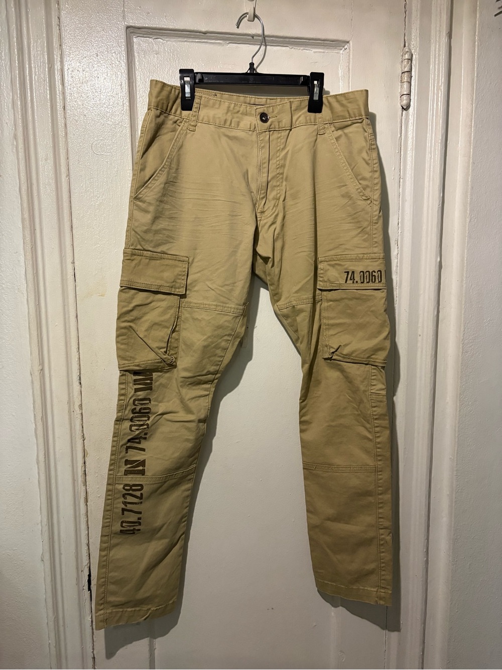 Men's Tan Cargo Pants with Utility Pockets